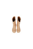 paper leather middle boots