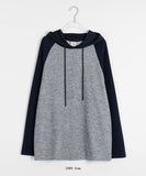 [BAONHAUS] Benas ribbed color matching raglan hoodie