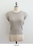 Kidden Round Neck Ribbed Cap Sleeve Knit