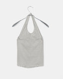Holdit Stripe Halterneck Sleeveless Eyelet One-Off Shoulder Long Sleeve Sweatshirt Set