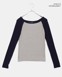 Vinny Basic Color Matching Raglan Long Sleeve T-Shirt