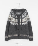 Yutani Cowichan Duffel Knit Hood Cardigan