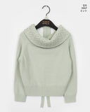 [Muffler set] Weck cable off-shoulder knit set