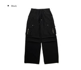 Ashe Nylon Pintuck String Banding Wide Pants