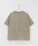 [BAONHAUS] Kimmo Check Shirring Collar Short Sleeve Blouse