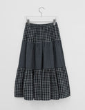 Shinpis Frill Check Long Skirt