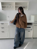 Camu Suede Slit Blouson Jacket