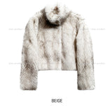 Kecia High Neck Crop Fur Jacket