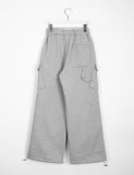 Watchun banding brushed parachute cargo pants