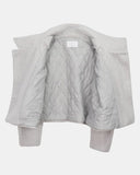 Eamon Boucle Double Two Button High Neck Quilted Short Coat