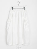 Minati nylon banding pocket shirring flare long skirt