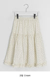 Bihina Flower Shirring Long Skirt