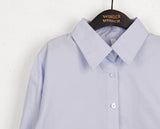 Aru Back Silt Button Crop Long Sleeve Shirt