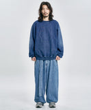 Paneled Denim Sweatshirt