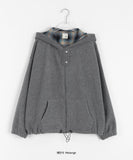 [BAONHAUS] Amoki check color fleece hood zip-up jumper