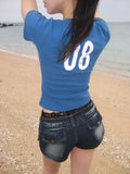 Dibe Vintage Washing Denim Low Shorts