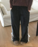 Hoal Track Ribbon Velvet Training Pants