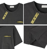 Tez diagonal Henley neck t-shirt