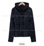 Tiddy High Neck Button Hood Cardigan