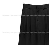 Porori three-tuck back banding slacks