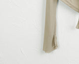 [Scarf set]  Kenin Shirring Pleated Off-Shoulder Crop Long Sleeve T-shirt