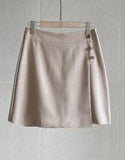 Audrey Jacquard Button Wrap Skirt Pants