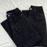 Winter Non-Fade Peach Fuzz Non-Span Long Wide Denim Pants