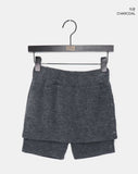 Piri Layered Eyelet Knit Ribbed Short Skirt Pants