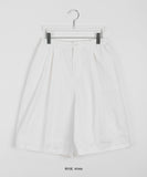 [unisex] Oyuko Banding Pintuck Bermuda Cotton Pants