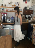 Lehiji Banding Check Balloon Long Skirt