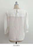 Meju Heart-Neck Three Quarter Sleeve Blouse