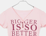 Purit Lettering Button V-Neck Short Sleeve T-Shirt
