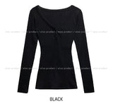 Hina Slim Long Ribbed Button Long Sleeve