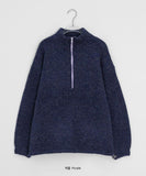 Nokyu Color Half Zip-Up Collar Wool Knit