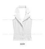 Casey Collar Halter Neck Crop Top