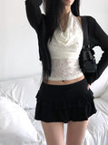 Rack Tiered Frill Mini Skirt
