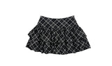 Dylan Check Ribbon Tiered Mini Skirt