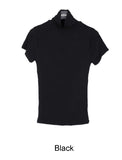 Hiren ribbed turtleneck short-sleeved T-shirt