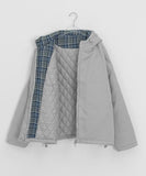 Kitel Check Color Matching Hood Padding Jumper