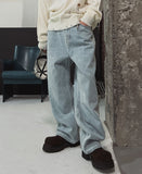 Pinata embroidery wide denim pants