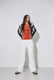 milky tassel cotton pants
