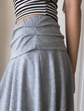 [MADE/Skirt+Pants SET] Forin Bootcut Pants Unbalance Shirring Flare Layered Skirt
