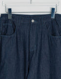 Maroon Side Button Wide Denim Pants