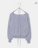 [strap set] Oro string knit round neck wool knit