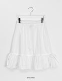 [BAONHAUS] Radonme Shirring Fringe Banding Midi Skirt