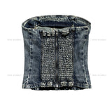 Kishi Set-Up Cut Out Denim Top