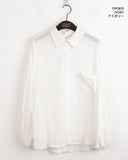 Morton back-slit see-through strap boxy fit long sleeve shirt