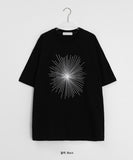 [Unisex] Bakev Print Embroidery Oversize Short Sleeve T-Shirt