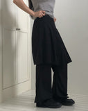 Pippi Pleated Bootcut Back Banding Skirt Long Pants