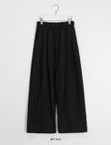 Hiroi banding string pin tuck wide jogger pants